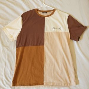 Brown Block Color Smooth Tee